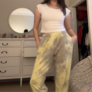 Wild Fable tie dye sweatpants yellow size small